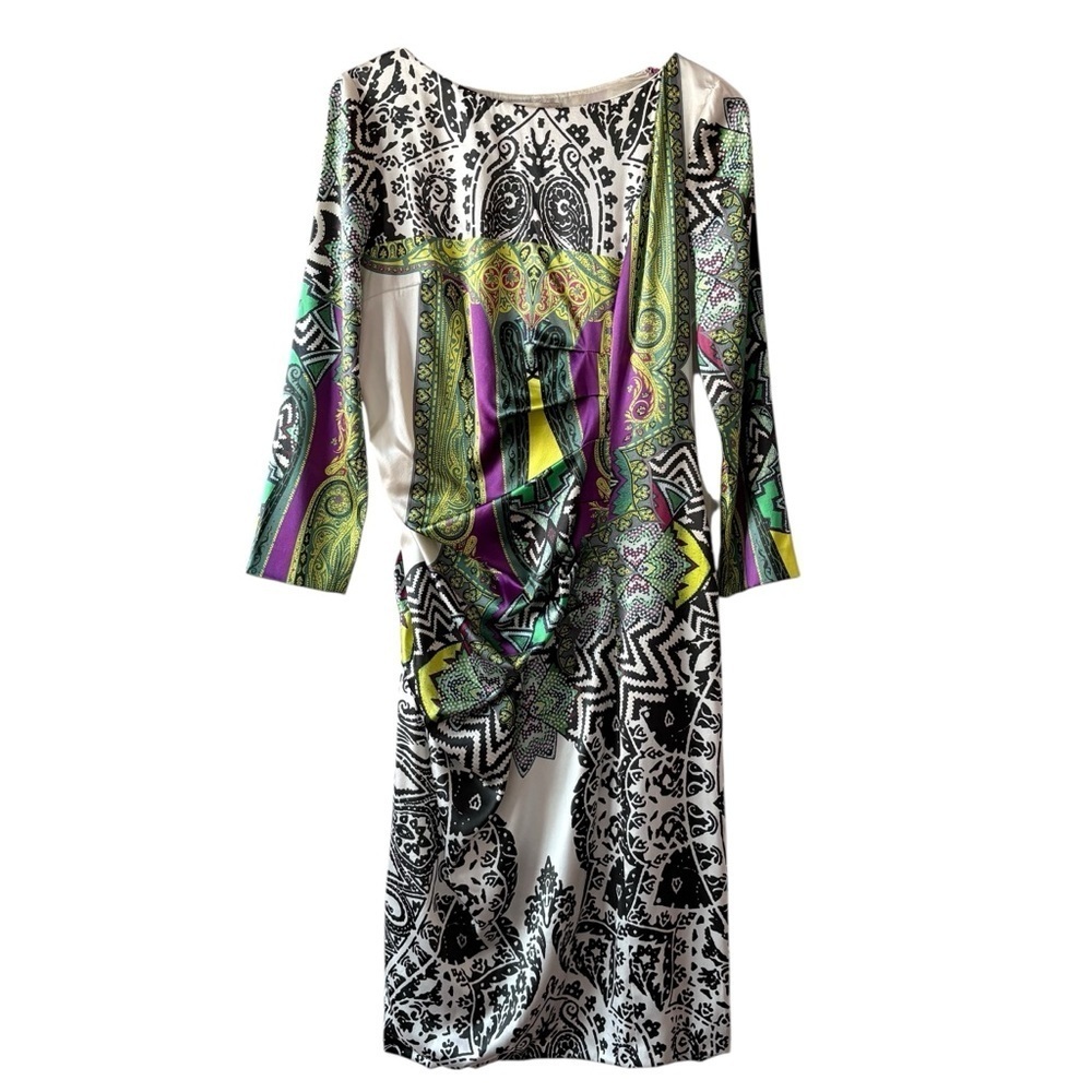 Etro Silk Long Sleeve Midi Dress
